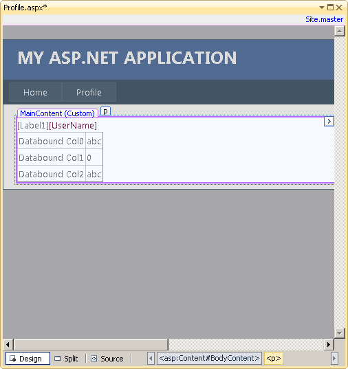 Add Controls to Profile Page