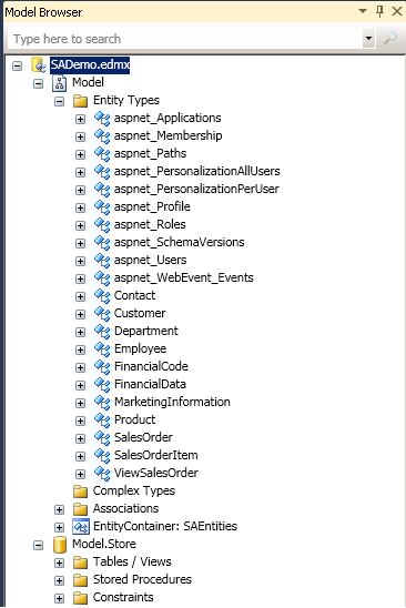 View All Entities in Model Browser