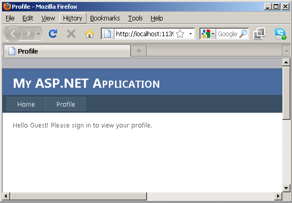 Not Logged In Display